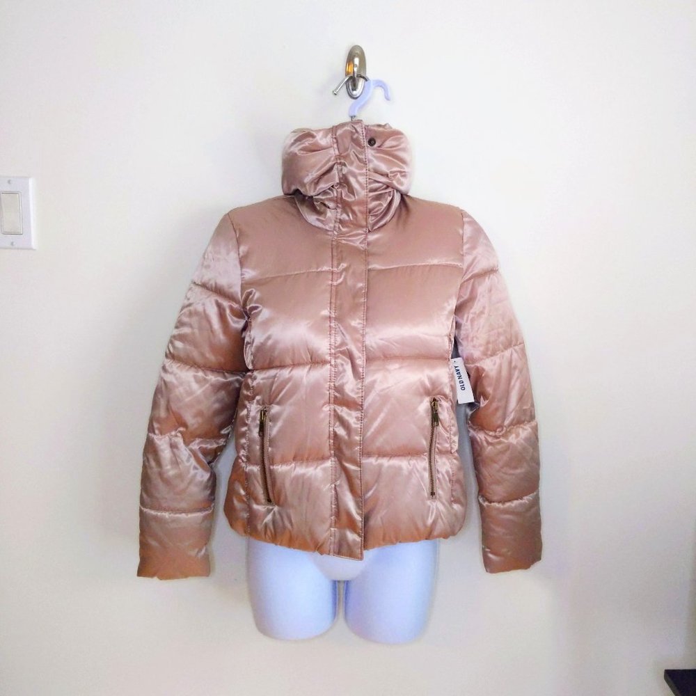 NWT Old Navy Women's Dusty Pink Puffer Jacket - Petite XS